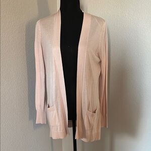 Light Pink Open Front Cardigan